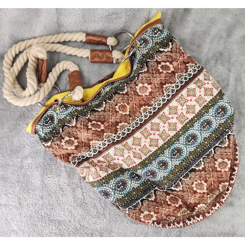 Deb & Dave Purse Womens Paisley‎ Bohemian Hippie Rope Handle Tote Bag